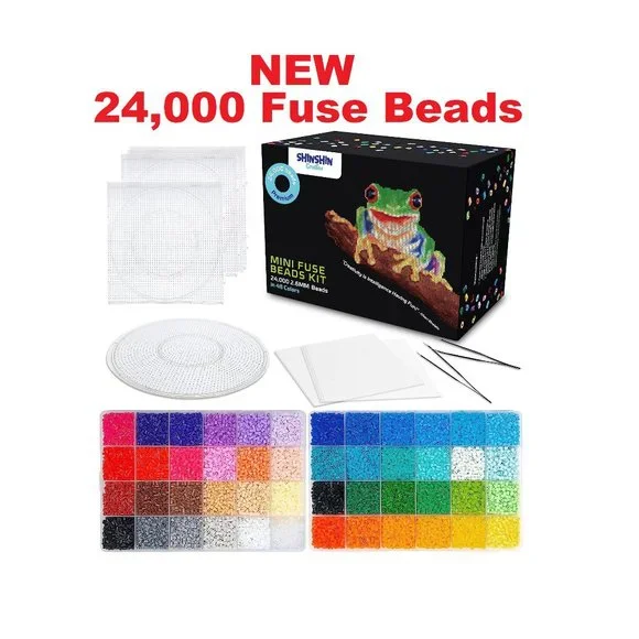24,000 Fuse Beads Kit 48 Colors, Pegboards, Tweezers, 44 OFF